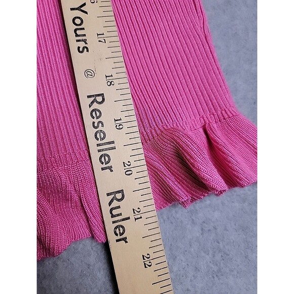 Vtg Henri Bendel Cardigan Sweater Womens L Pink Silk Blend Button Knit Cottage - Picture 10 of 11